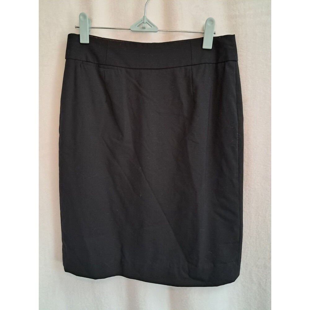J.Crew Wool Blend Original Fit Pencil Skirt Black Lined Back Vent Size 0
